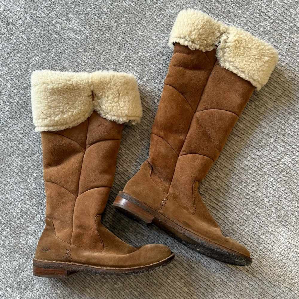 UGG Shearling-Lined Tall Suede Boots‎ – Women’s 6.5